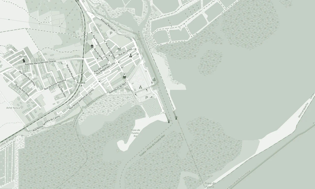 Street map of the Fuseta waterfront